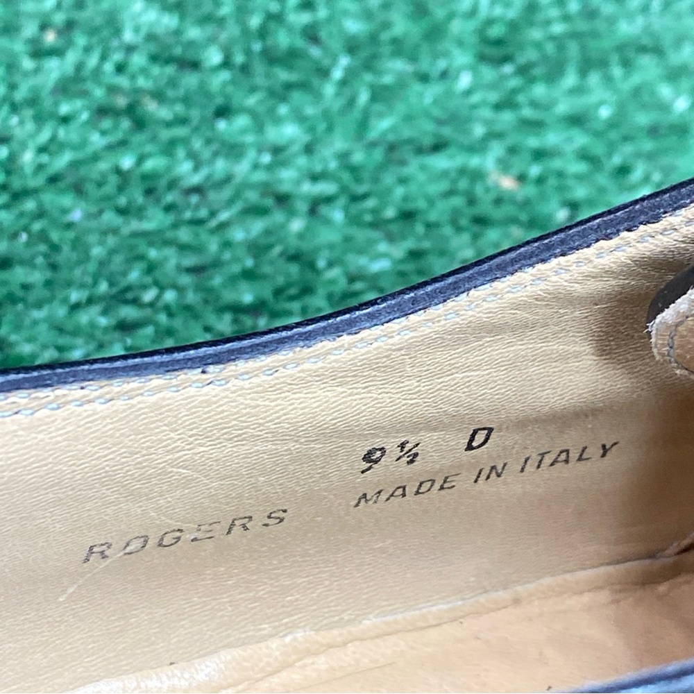 Bally Vintage Men’s 9.5 Black Woven Shoes Basket Weave Dress Shoes Made In Italy - Picture 10 of 11